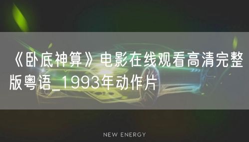 《卧底神算》电影在线观看高清完整版粤语_1993年动作片