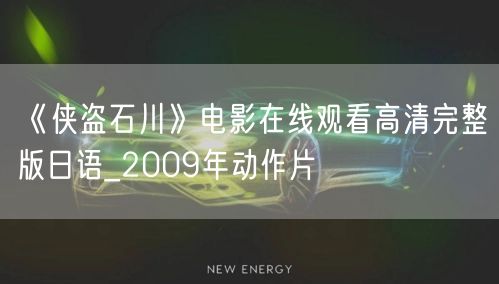 《侠盗石川》电影在线观看高清完整版日语_2009年动作片