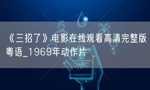 《三招了》电影在线观看高清完整版粤语_1969年动作片