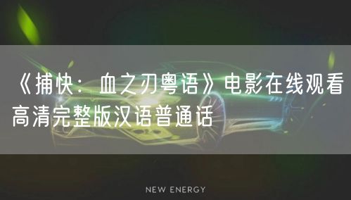 《捕快：血之刃粤语》电影在线观看高清完整版汉语普通话